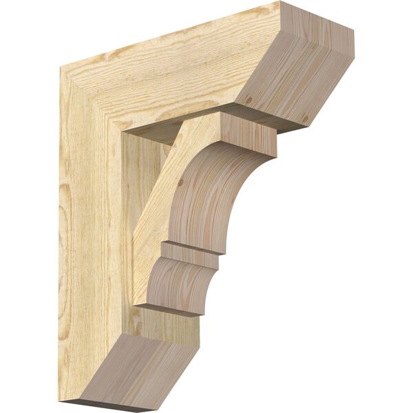 Ekena Millwork Balboa Slat Rough Sawn Bracket w/ Offset Brace, Douglas Fir, 8"W x 20"D x 24"H BKT0806X20X24BOA06RDF - main